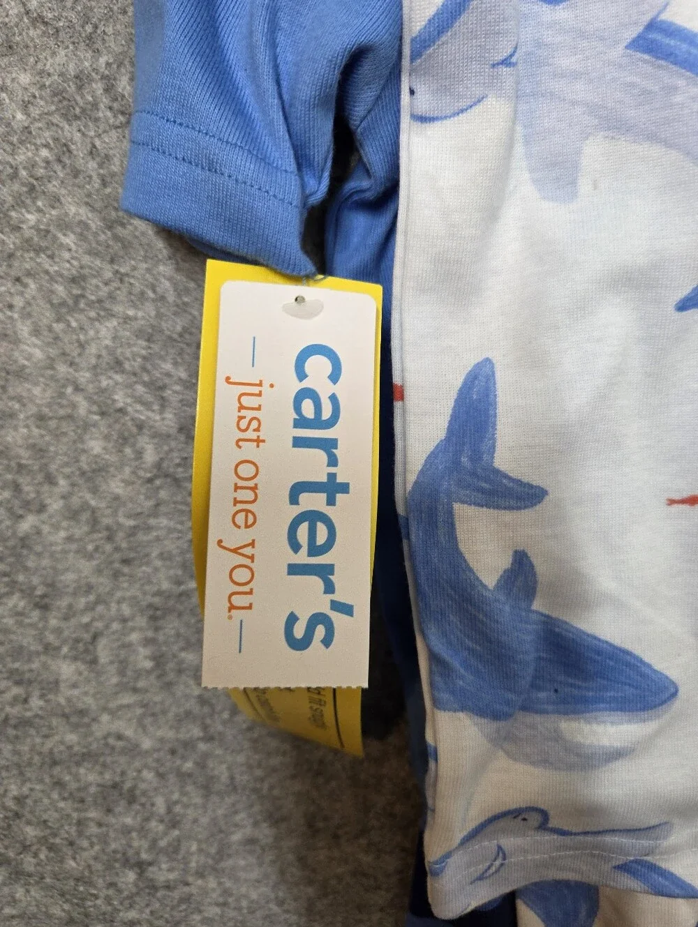 Carter's White and Blue Shark 4 Piece Pajama Set 3T Nwt